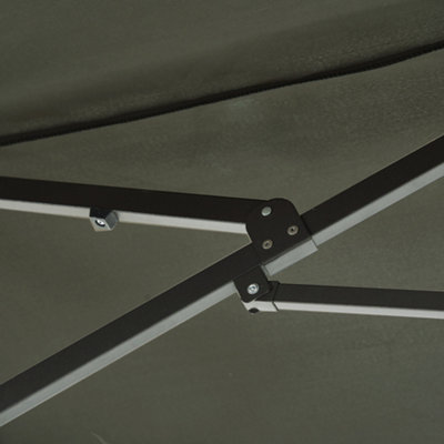 Outsunny Sun Umbrella Canopy Double-sided Crank Shade Shelter 4.6M Grey - 9