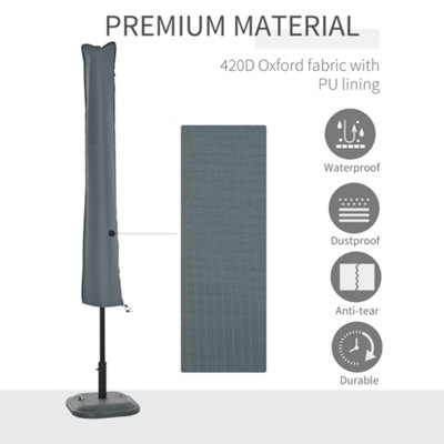 Outsunny Sun Umbrella Parasol Cover Waterproof Weatherproof Outdoor Courtyard - 6