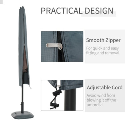 Outsunny Sun Umbrella Parasol Cover Waterproof Weatherproof Outdoor Courtyard - 7
