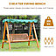 Outsunny Swing Chair 3 Seater Swinging Canopy Wooden Hammock Garden Seat Outdoor Patio