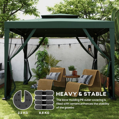 Outsunny Tent Weight Base 4pcs Gazebo Foot Leg Pole Anchor Weights Marquee - 5
