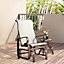 Outsunny Texteline Glider Chair Garden Swing Seat Outdoor Metal Rocking Armchair