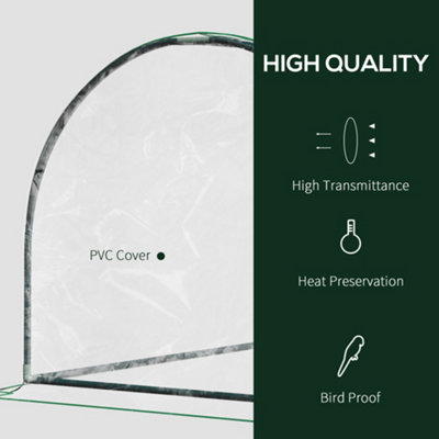 Outsunny Tunnel Greenhouse Grow House Steel Frame PE Transparent 200x100x80 cm - 6