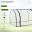 Outsunny Tunnel Greenhouse Steel Frame for Garden Backyard with Zipper Doors 350Lx100W cm