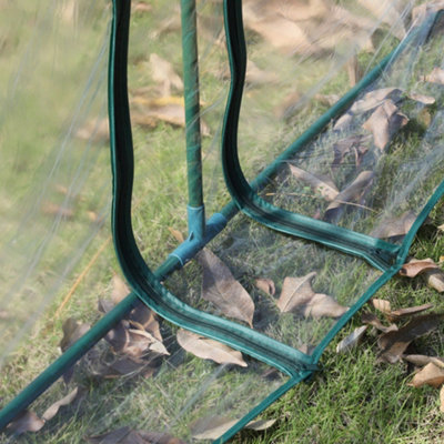 Outsunny Tunnel Greenhouse Steel Frame for Garden Backyard with Zipper Doors 350Lx100W cm - 8