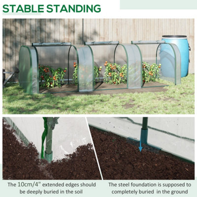 Outsunny Tunnel Greenhouse Steel Frame for Garden Backyard  Zipper Doors - 5