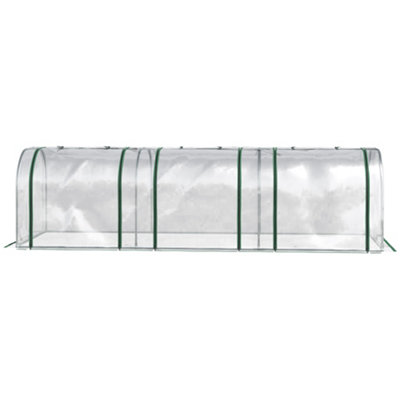 Outsunny Tunnel Greenhouse Steel Frame for Garden Backyard  Zipper Doors - 9