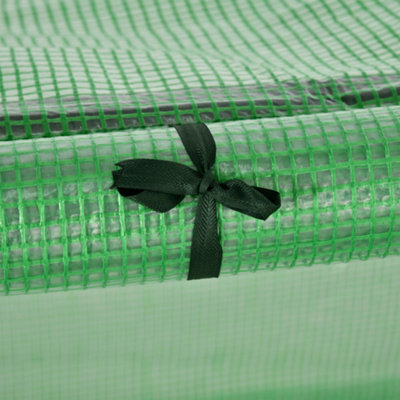 Outsunny Tunnel Greenhouse Steel Frame for Garden w/ Zipper Doors - 9