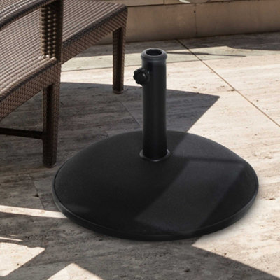 Outsunny Umbrella Base Grand Round Weight Steel Black 50cm Patio Outdoor