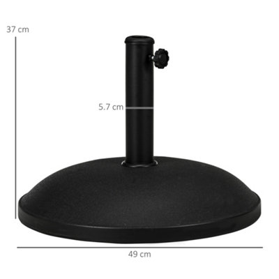 Outsunny Umbrella Base Grand Round Weight Steel Black 50cm Patio Outdoor - 3
