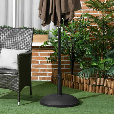 Outsunny Umbrella Base Grand Round Weight Steel Black 50cm Patio Outdoor - 9