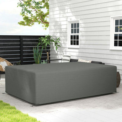 Outsunny UV Rain Protective Cover or Garden Wicker Rattan Dark Grey