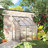 Outsunny Walk-In Garden Greenhouse Aluminum Frame Polycarbonate 6 x 4ft Silver