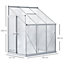 Outsunny Walk-In Garden Greenhouse Aluminum Frame Polycarbonate 6 x 4ft Silver