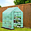 Outsunny Walk in Garden Greenhouse Outdoor Grow House Shelves, 143x143x195cm