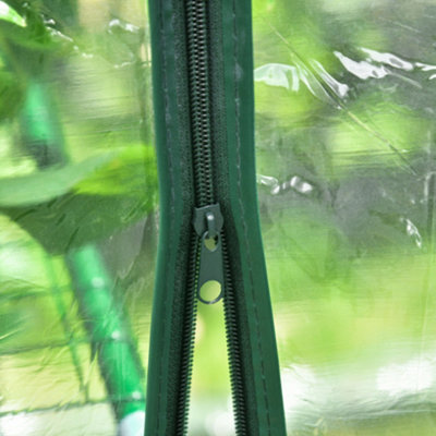 Outsunny Walk In Greenhouse Garden Clear PVC Frame Shelves Reinforced Plant Grow - 8