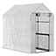 Outsunny Walk in Greenhouse w/Shelves Steeple Grow House 186x 120 x 190cm White