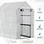 Outsunny Walk in Greenhouse w/Shelves Steeple Grow House 186x 120 x 190cm White