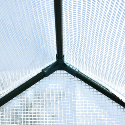 Outsunny Walk in Greenhouse w/Shelves Steeple Grow House 186x 120 x 190cm White - 7