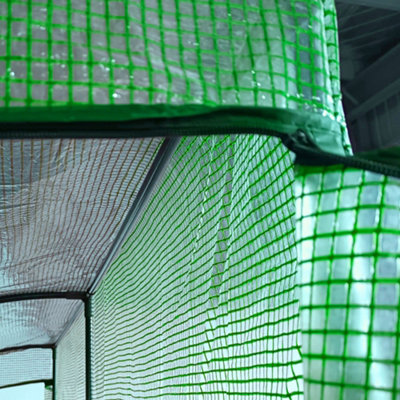 Outsunny Walk-In Lean to Wall Greenhouse w/Window&Door 200Lx 100W x 215Hcm Green - 8