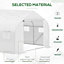 Outsunny Walk-In Polytunnel Greenhouse w/ Roll Up Door Windows, 4.5x3x2 m White