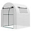 Outsunny Walk in Polytunnel Greenhouse with Roll-up Window and Door, White