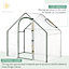 Outsunny Walk In PVC Greenhouse Garden Outdoor Flower Planter Steel Frame w/ Zipped Door & Window 180 x 100 x 168CM White