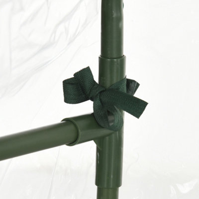 Outsunny Walk In PVC Greenhouse Garden Outdoor Flower Planter Steel Frame w/ Zipped Door & Window 180 x 100 x 168CM White - 8