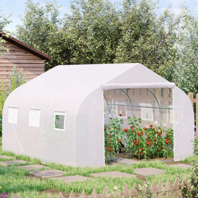 Outsunny Walk-in Tunnel Greenhouse Gardening Planting Shed Heavy Duty Warm House