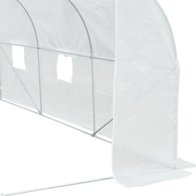 Outsunny Walk-in Tunnel Greenhouse Gardening Planting Shed Heavy Duty Warm House - 8