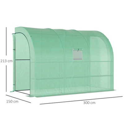 Outsunny Walk-In Tunnel Wall Greenhouse with Windows and Doors, 2 Tiers