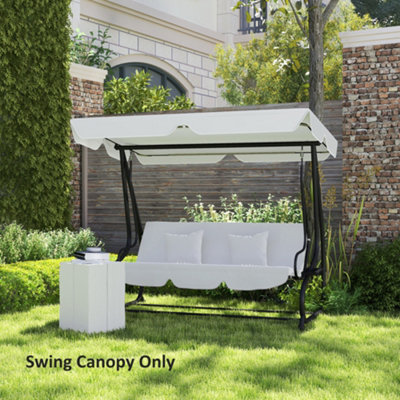 Outdoor Swing Chair Canopy Replacement – 75x47 Inches, Waterproof & UV Protected Sunshade Cover For 2-3 Seat Porch Swings (Coffee Brown)