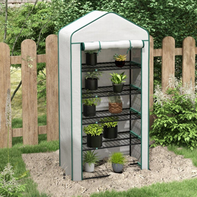 Outsunny Widened Mini Greenhouse 5 Tier Green House, 193H x 90W x 49Dcm ...