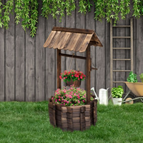 Outsunny Wishing Well Planter Bucket Home Decoration