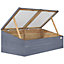 Outsunny Wood Cold Frame Greenhouse Garden Polycarbonate Grow House, Light Grey