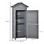Outsunny Wood Garden Storage Shed Tool Cabinet  Felt Roof, 189x82x49cm, Grey