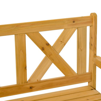 Outsunny Wood Storage Garden Bench for Patio Outdoor Seating Tools Organizer - 8