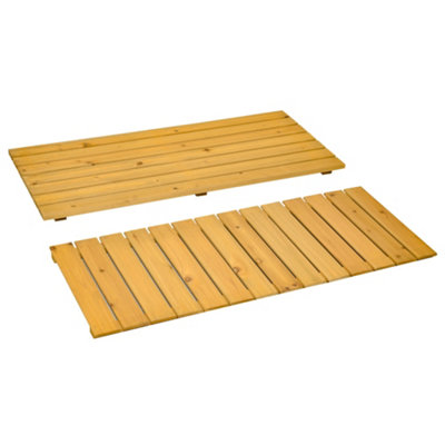 Outsunny Wood Storage Garden Bench for Patio Outdoor Seating Tools Organizer - 9