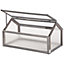 Outsunny Wooden Cold Frame Greenhouse Garden Polycarbonate Grow House, Grey