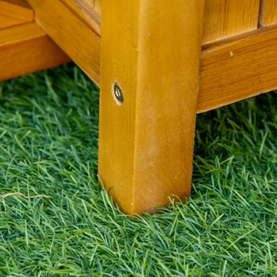 Outsunny Wooden Garden Corner Bench with Planter for Patio - 9