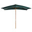 Outsunny Wooden Garden Parasol Sun Shade Patio Umbrella Canopy Green