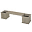 Outsunny Wooden Garden Planter & Bench Combination Raised Bed Grey