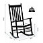Outsunny Wooden Garden Rocking Chair Outdoor Furniture Deck Armchair Patio Swing