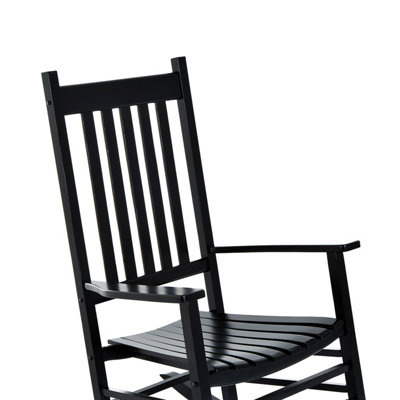Outsunny Wooden Garden Rocking Chair Outdoor Furniture Deck Armchair Patio Swing - 8