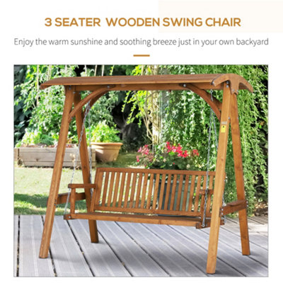 3 seater wooden swing seat hot sale