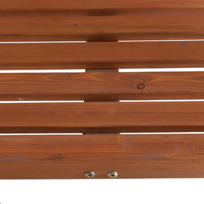 Outsunny Wooden Garden Swing Chair Seat Hammock Bench Lounger Outdoor 3 Seater - 9