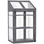 Outsunny Wooden Greenhouse Cold Frame Grow House with Double Door Grey