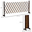 Outsunny Wooden Movable Fence Foldable Garden Screen Panel, Dark Brown