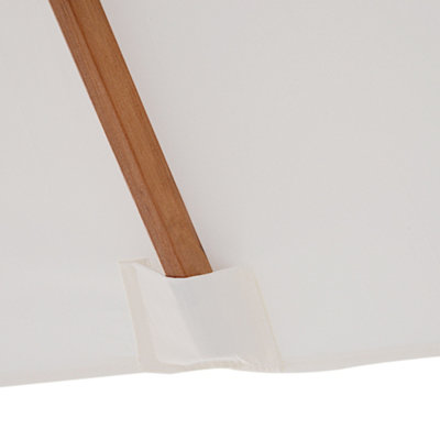 Outsunny Wooden Patio Umbrella Market Parasol Outdoor Sunshade Cream White - 9