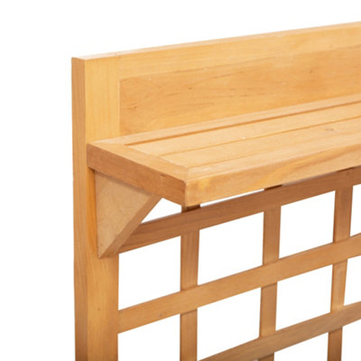 Outsunny Wooden Planter Raised Elevated Garden Bed w/ 2 Shelves, 105x40x135cm